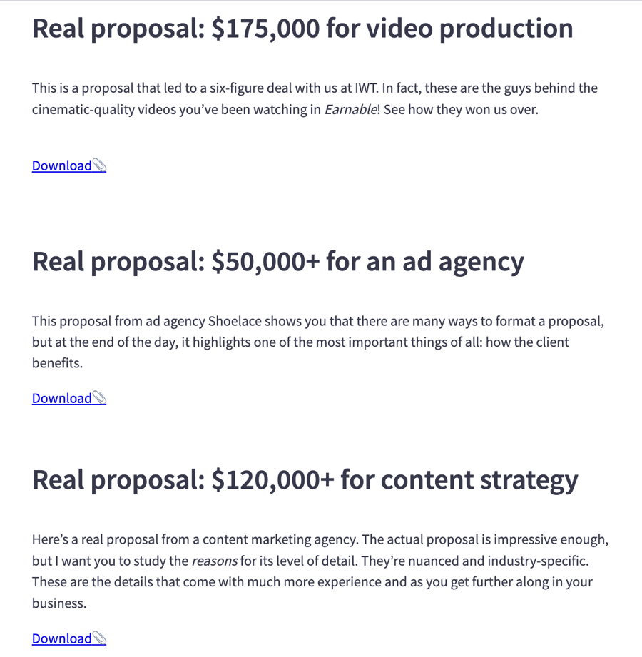 Earnable_Real proposals